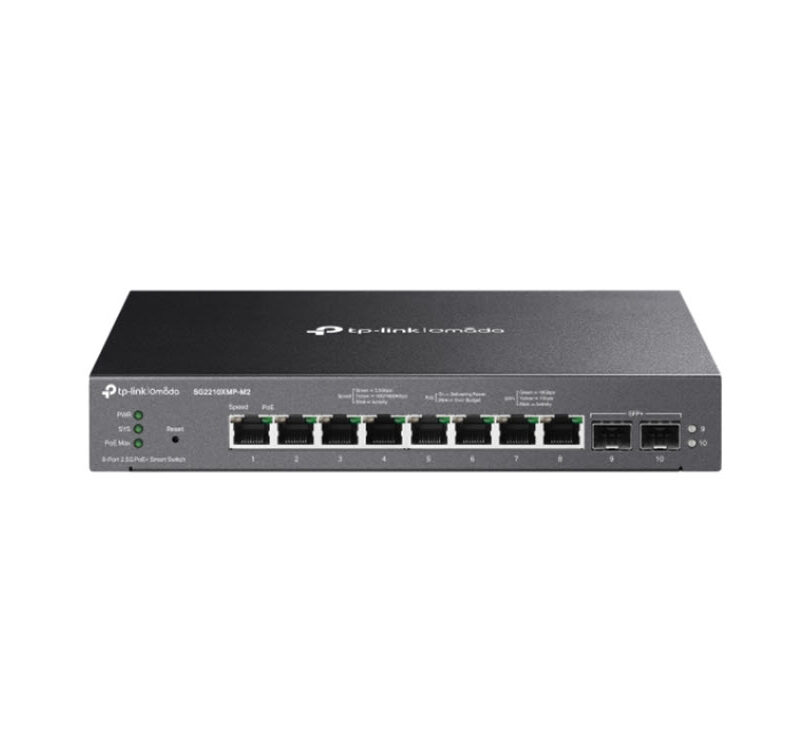 Omada 8-Port 2.5GBASE-T and 2-Port 10GE SFP+ Smart Switch with 8-Port PoE+